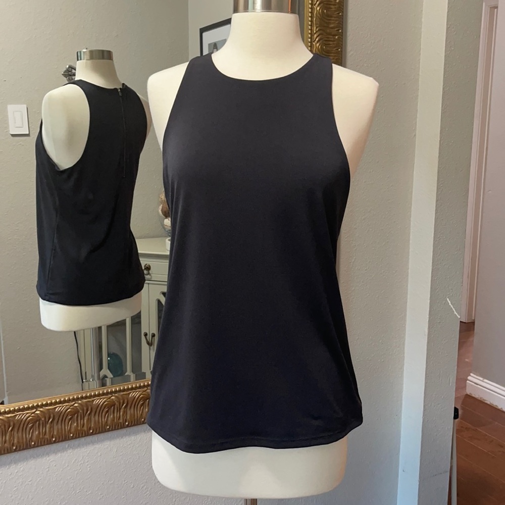 Ann Taylor Black High-Neck Sleeveless Tank